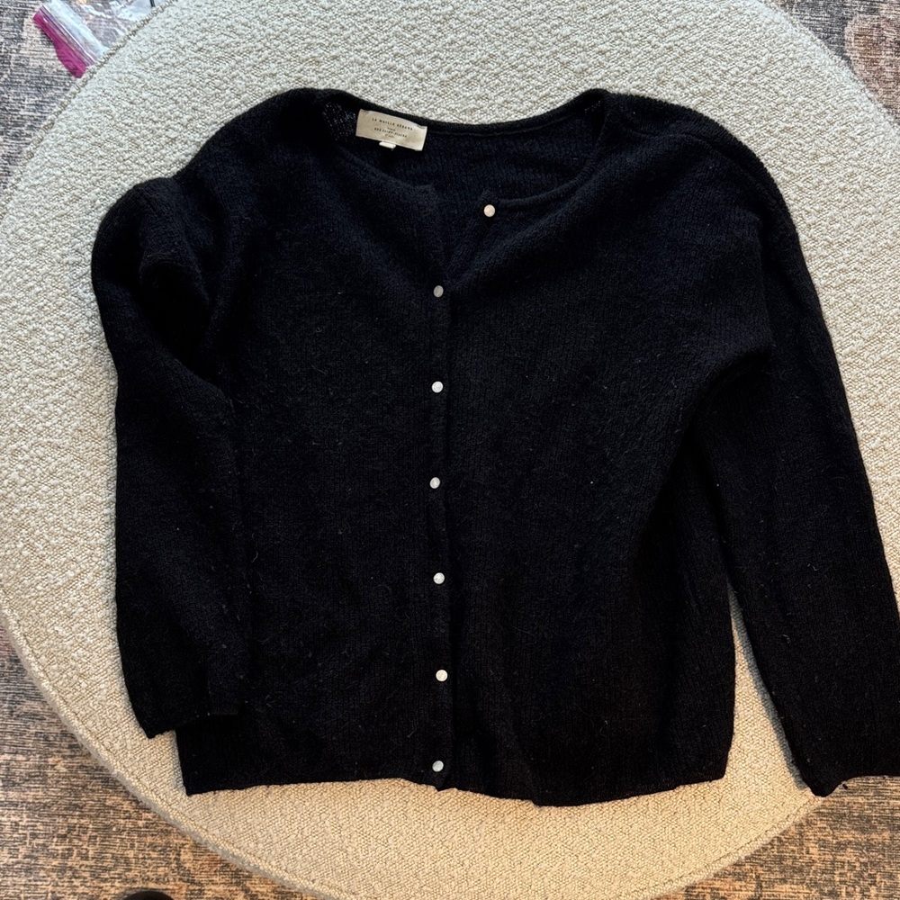 Sezane Black Button-Up Cardigan